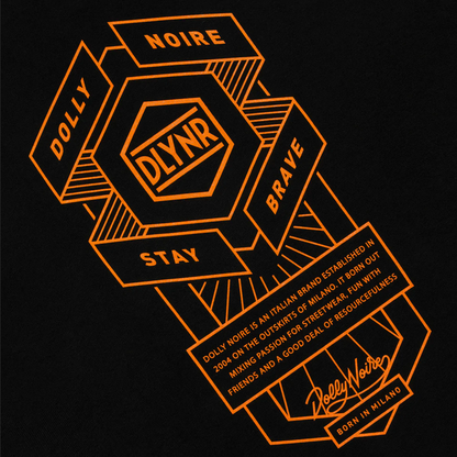 Dolly Noire Felpa Cappuccio Corporate 01 Hoodie SW363-SA-01 Black Orange