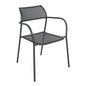 Stackable Windsor armchair with armrests with powder coating
