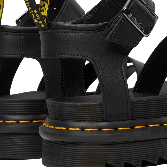 Dr. Martens sandalo da donna in pelle con cinturino Blaire 24235001 nero hydro