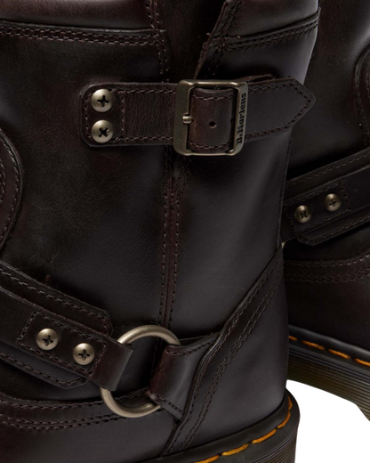 Dr. Martens Anistone Harness 41870200 Marrone | Stivaletti donna biker pelle Crazy Horse