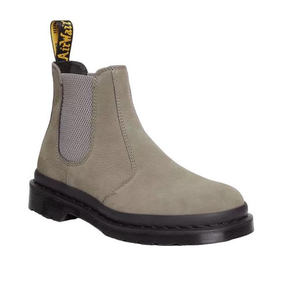 Dr. Martens stivaletto Chelsea 2976 in nubuk lavorato 31130059 grigio nickel