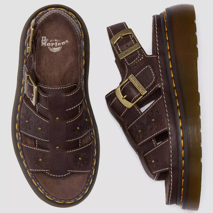 Dr. Martens Wrenlie Fisherman Sandalo Donna Marrone Grizzly - 42339200