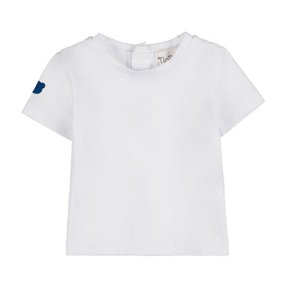 Salopette bianca con t-shirt
