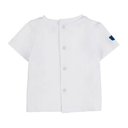 Salopette bianca con t-shirt