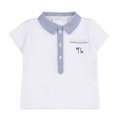 T-shirt camicia con culotte blu a righe