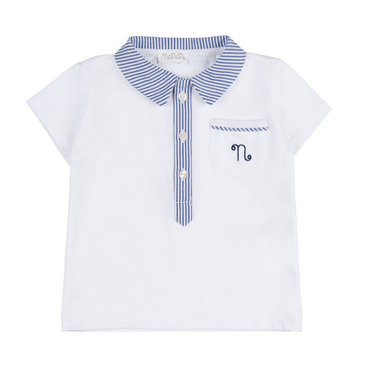 T-shirt camicia con culotte blu a righe