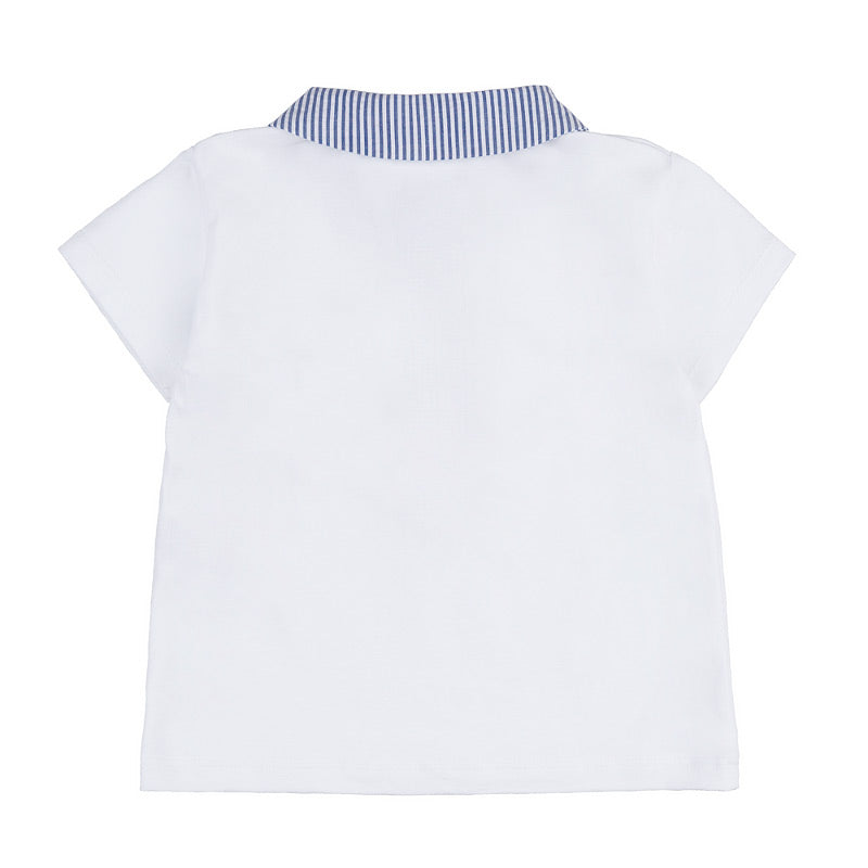 T-shirt camicia con culotte blu a righe