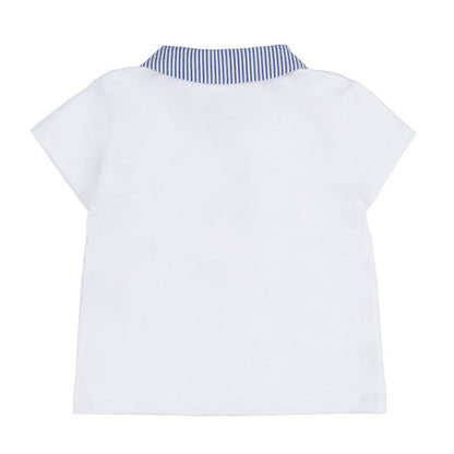 T-shirt camicia con culotte blu a righe