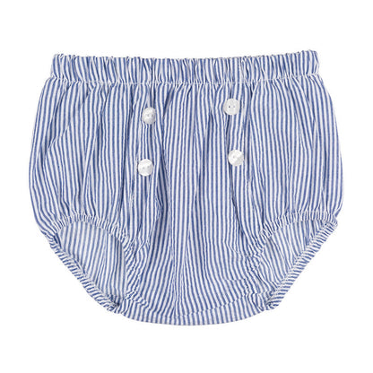 T-shirt camicia con culotte blu a righe