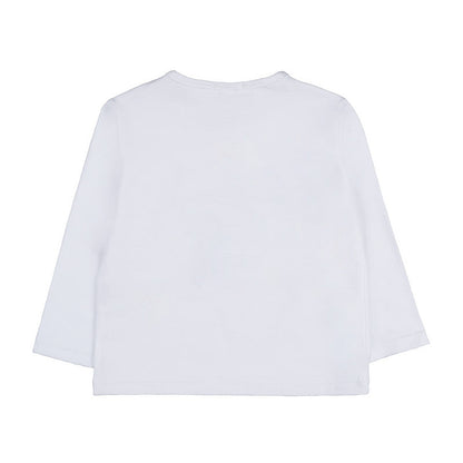 T-shirt bianca a manica lunga con tartaruga