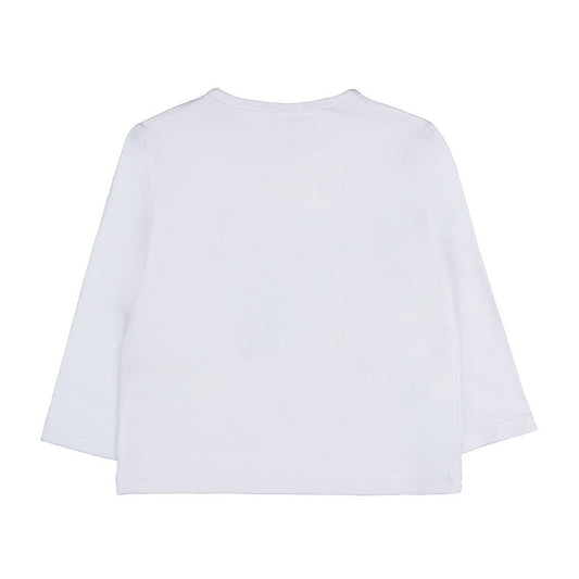 T-shirt bianca a manica lunga con tartaruga