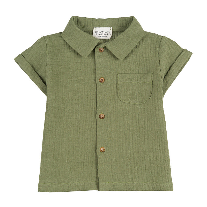 Completo camicia + shorts verde