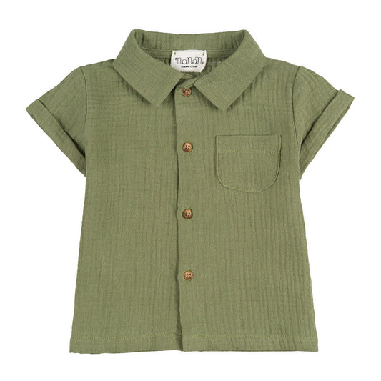 Completo camicia + shorts verde