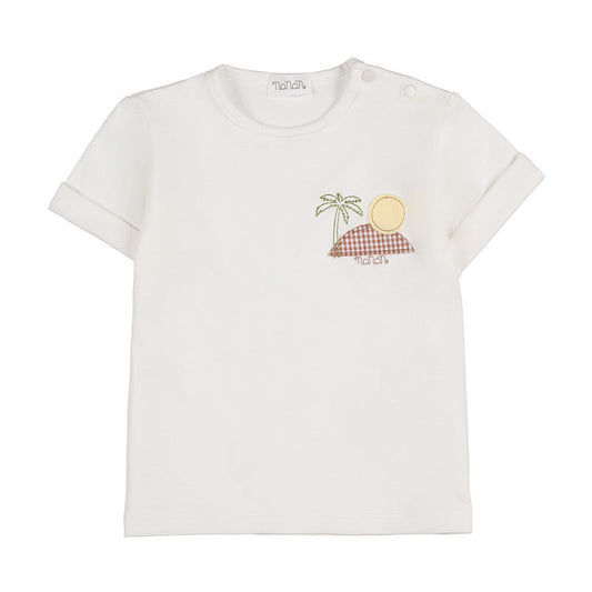 T-shirt con grafica marrone