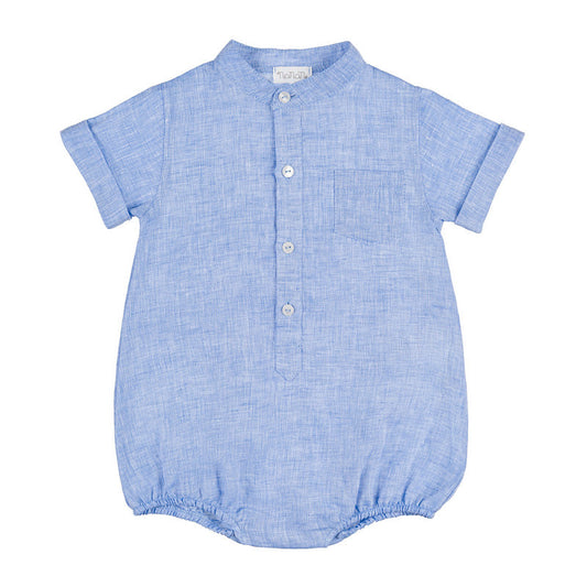 Body camicia azzurra in lino
