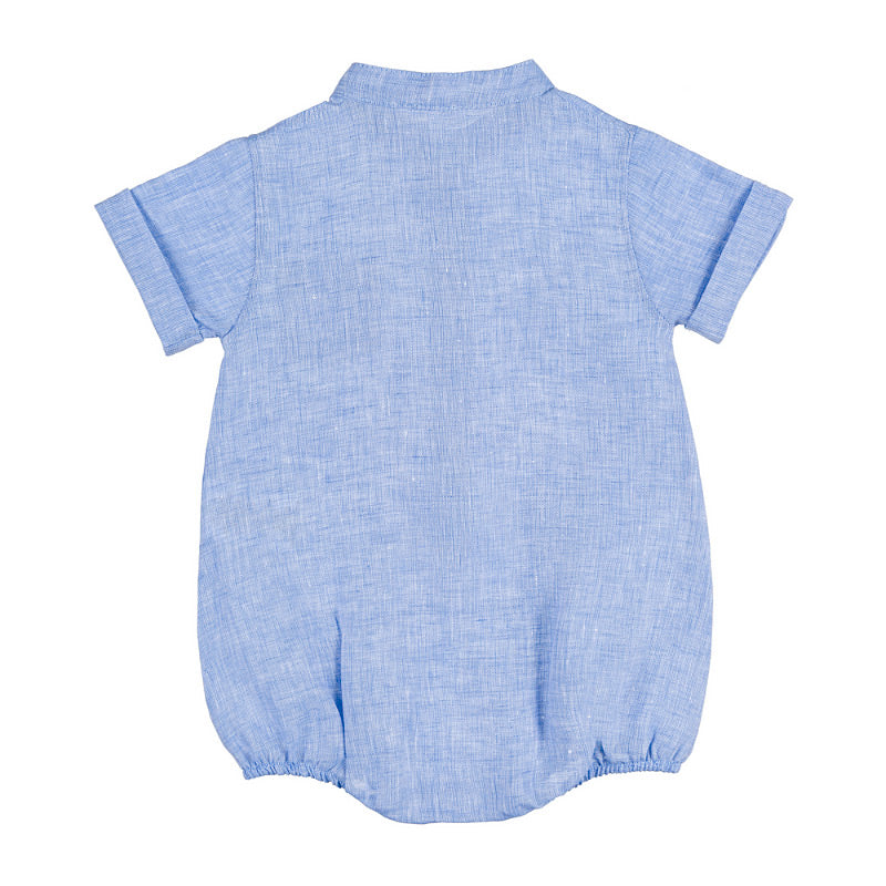 Body camicia azzurra in lino