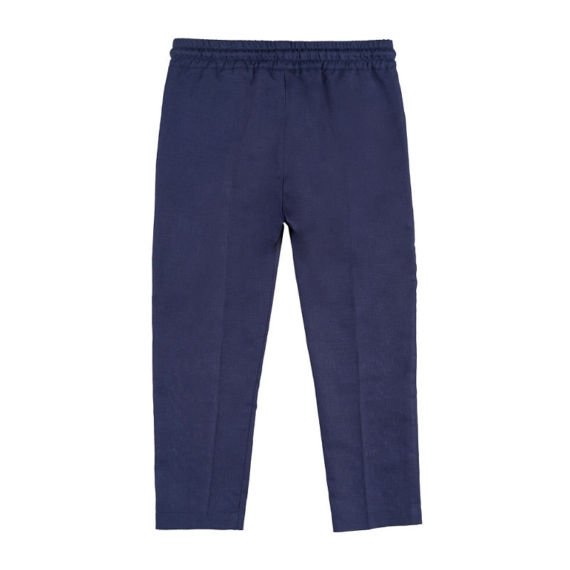 Pantalone in lino blu