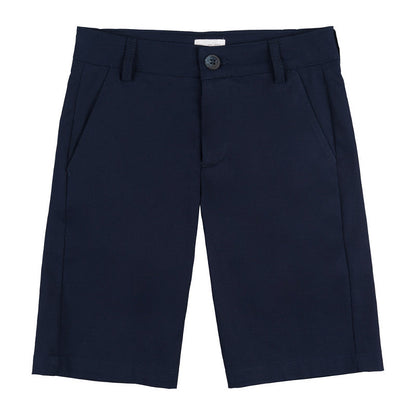 Bermuda in gabardina blu