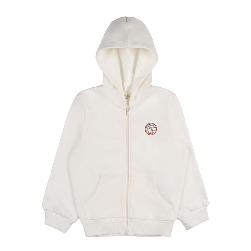 Felpa off-white c/cappuccio