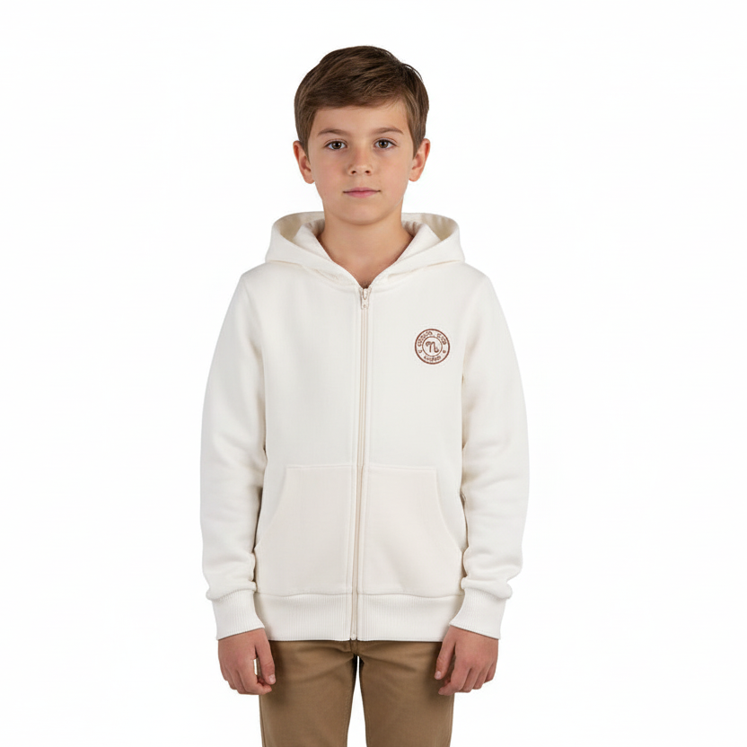 Felpa off-white c/cappuccio