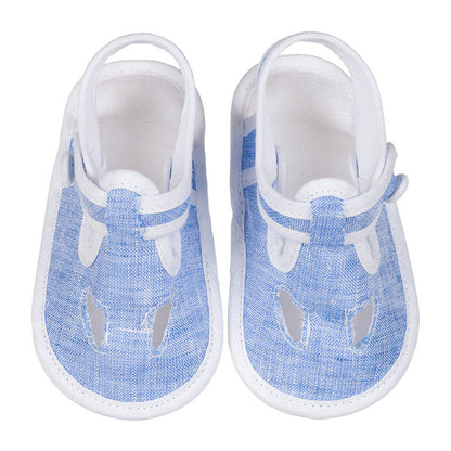 Sandalo azzurro con occhielli