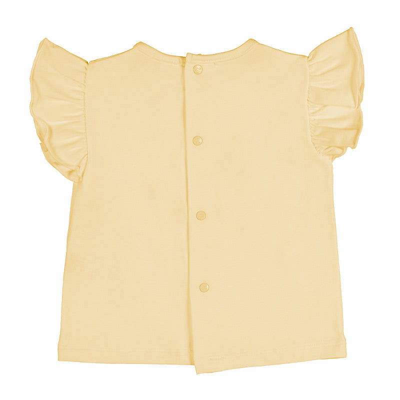T-shirt gialla con libellula
