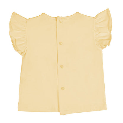 T-shirt gialla con libellula