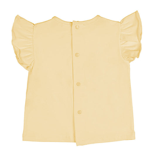 T-shirt gialla con libellula