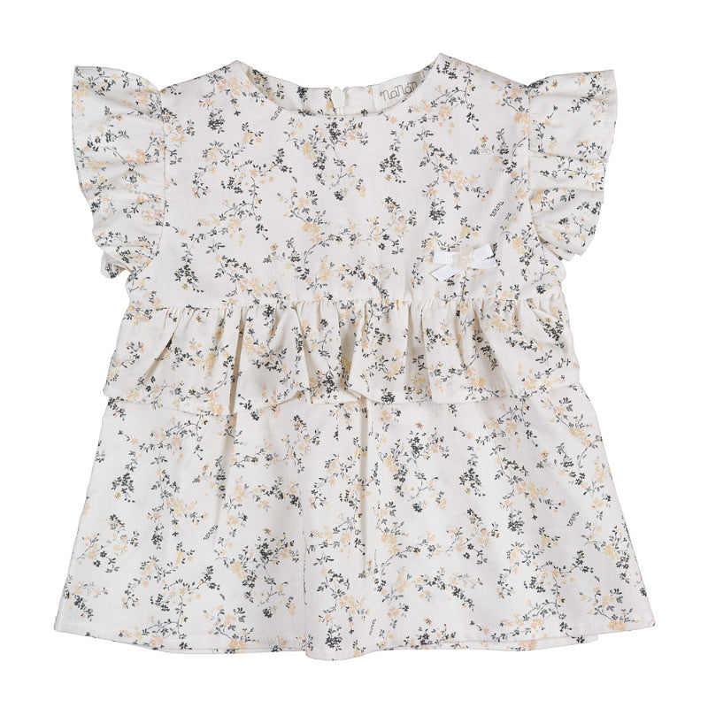Geblümte Bluse mit Rüschen