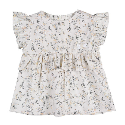 Geblümte Bluse mit Rüschen