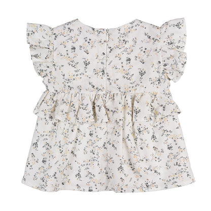 Geblümte Bluse mit Rüschen