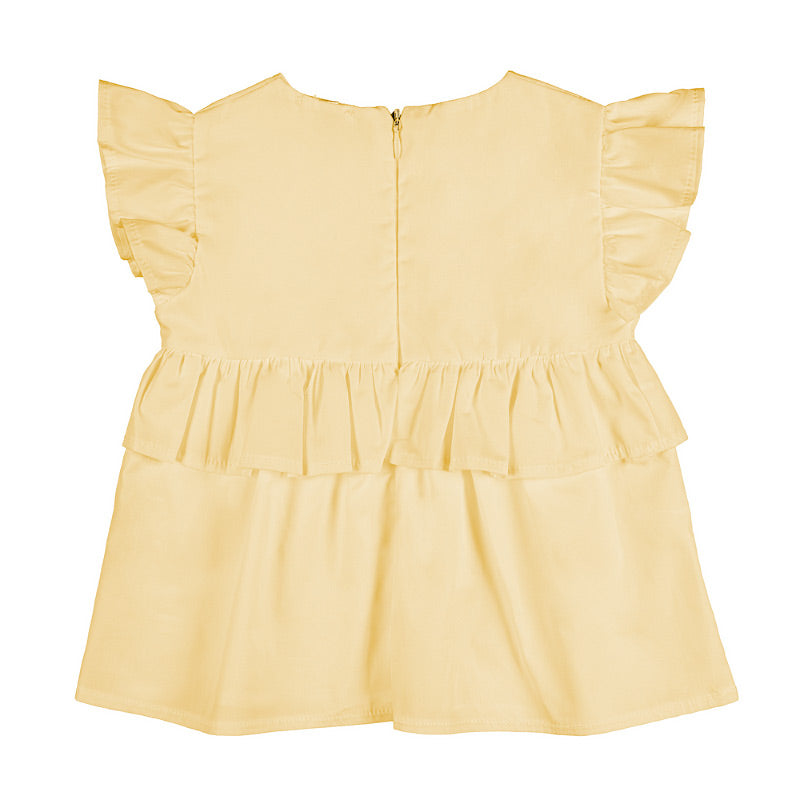 Blusa gialla con frappa