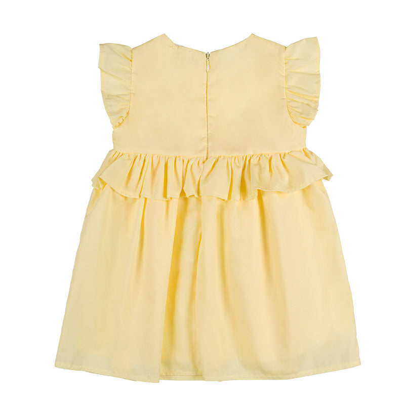 Abito giallo con frappa