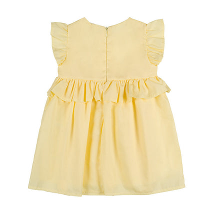 Abito giallo con frappa