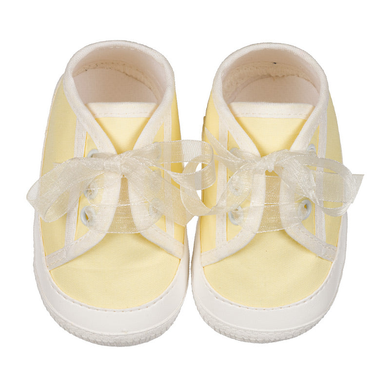 Gelbe Sneakers mit Schleife