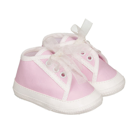 Pink sneakers with bow