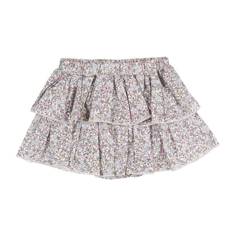 Gonna culotte fiorata con balze