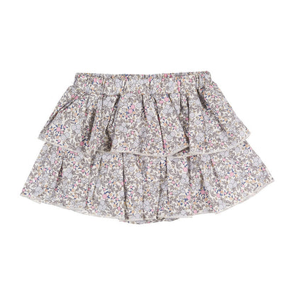Gonna culotte fiorata con balze