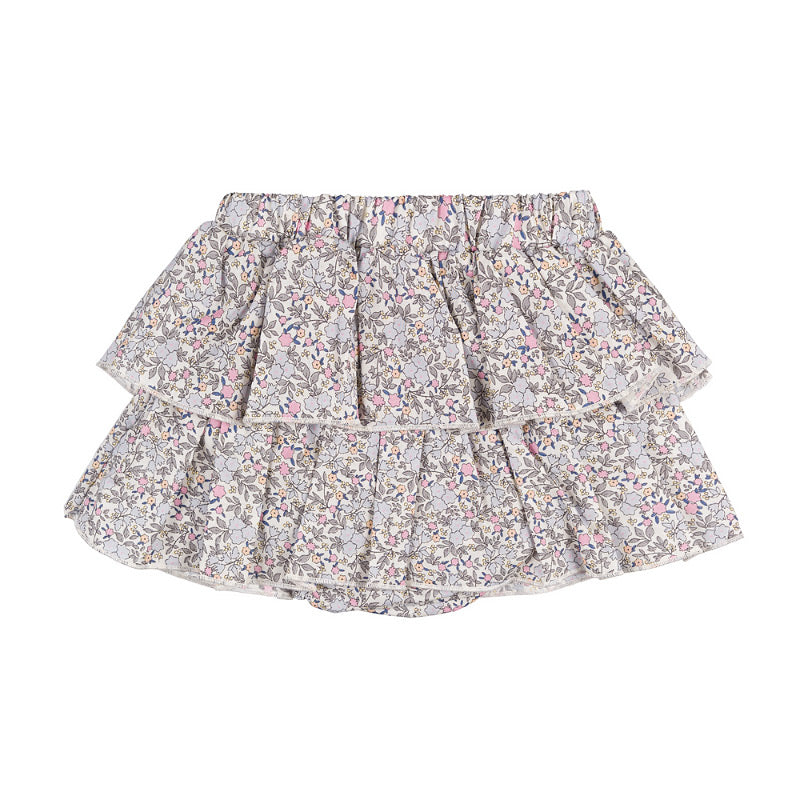 Gonna culotte fiorata con balze
