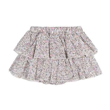 Gonna culotte fiorata con balze