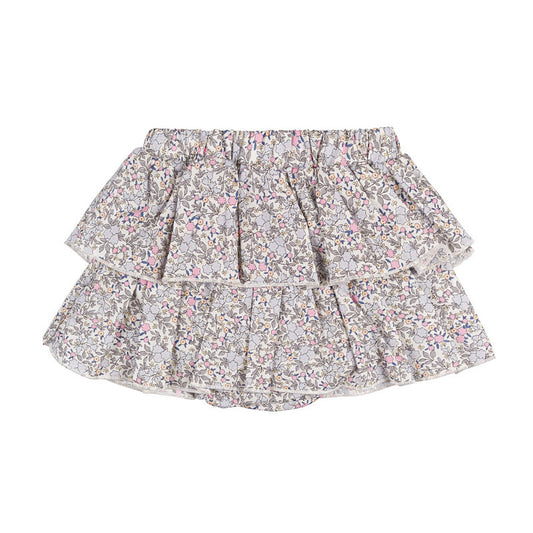 Gonna culotte fiorata con balze