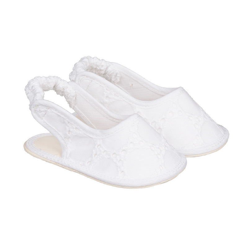 Slingback bianche in sangallo