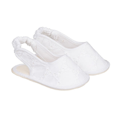 Slingback bianche in sangallo