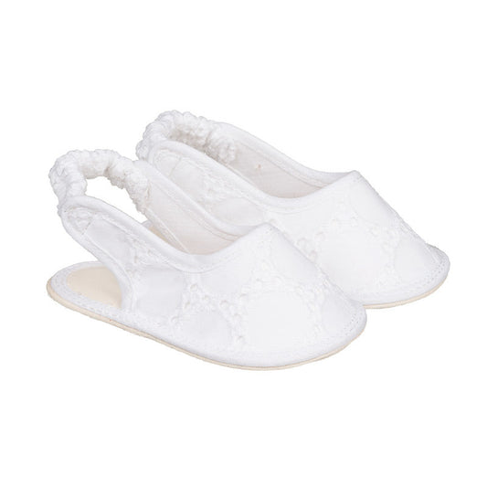 Slingback bianche in sangallo
