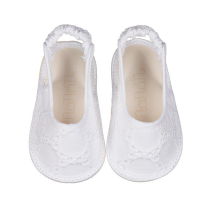 Slingback bianche in sangallo