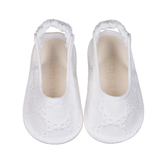 Slingback bianche in sangallo