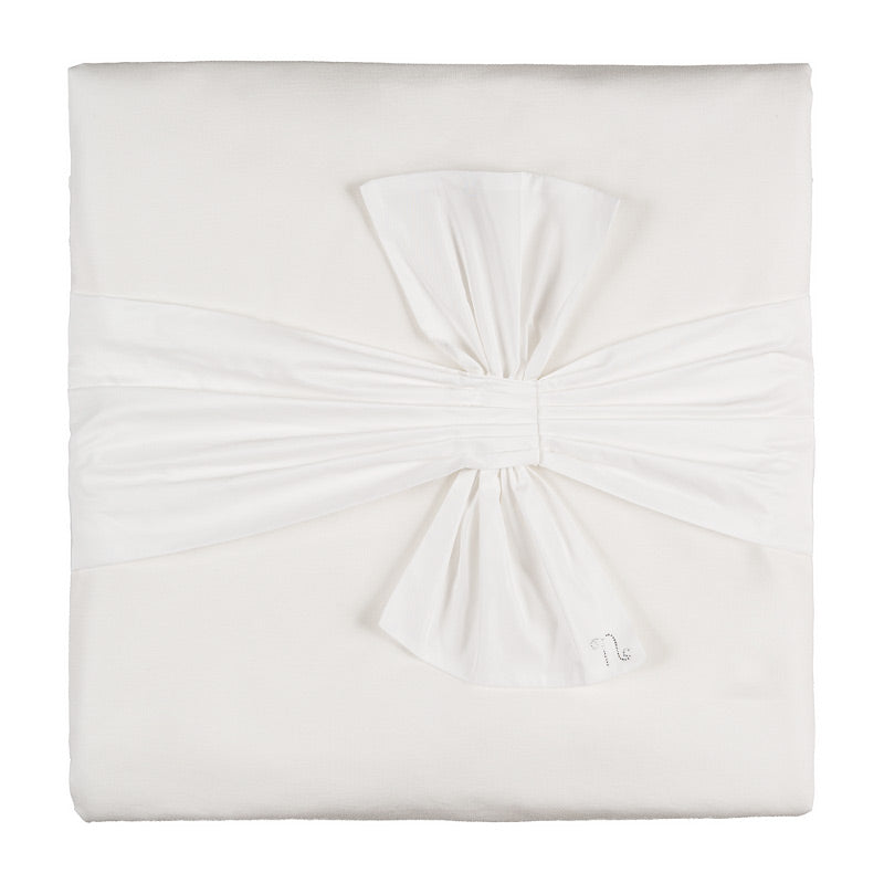 Coperta off-white con fiocco