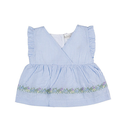 Abito azzurro con culotte