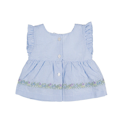 Abito azzurro con culotte