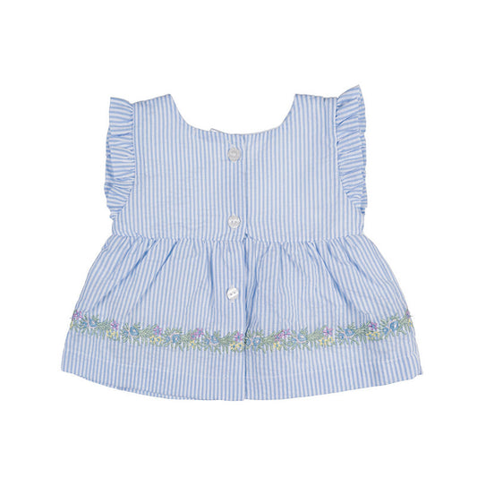 Abito azzurro con culotte